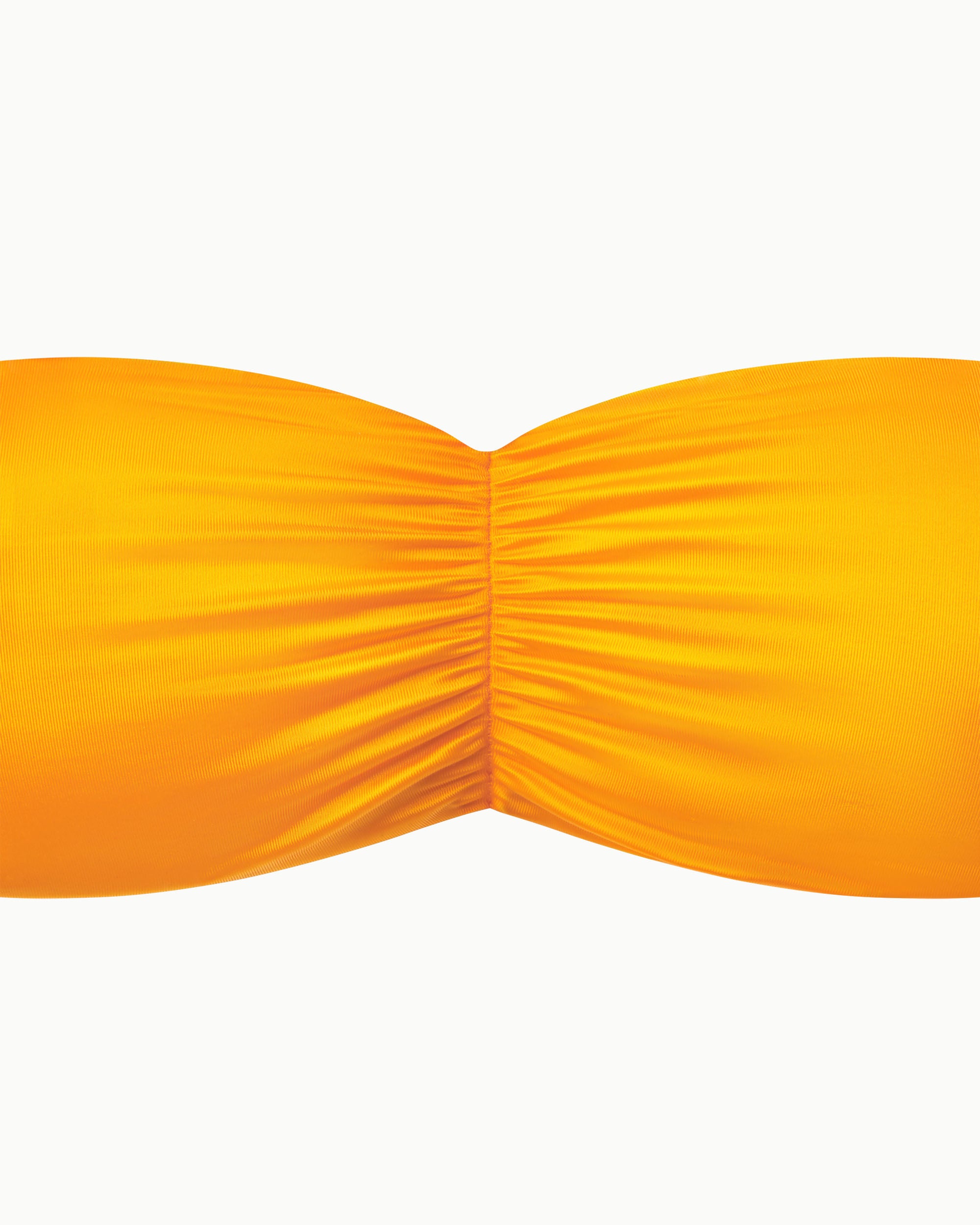 Ruched Bandeau Bikini Top | Tangerine