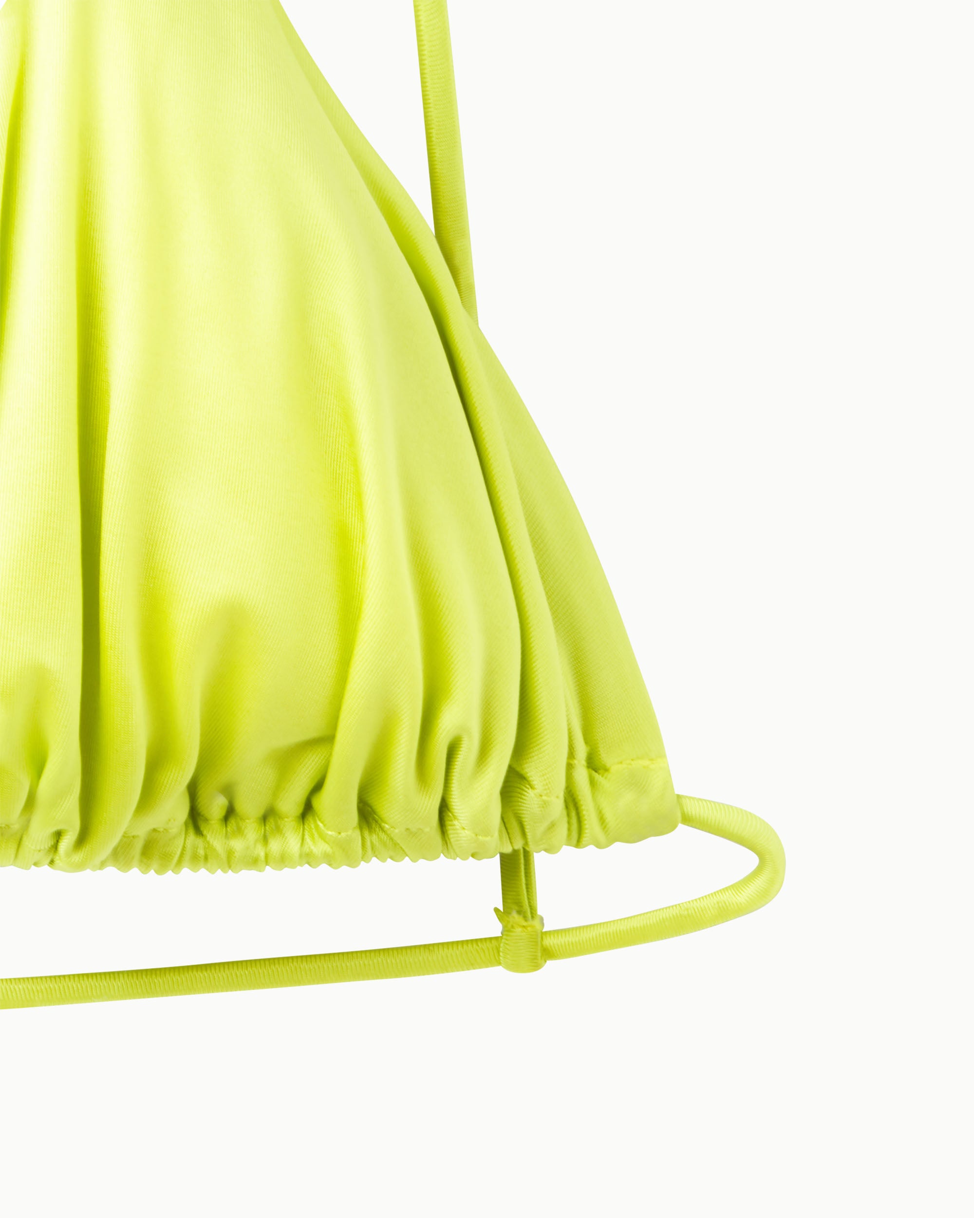 Ruched Triangle Bikini Top | Lime