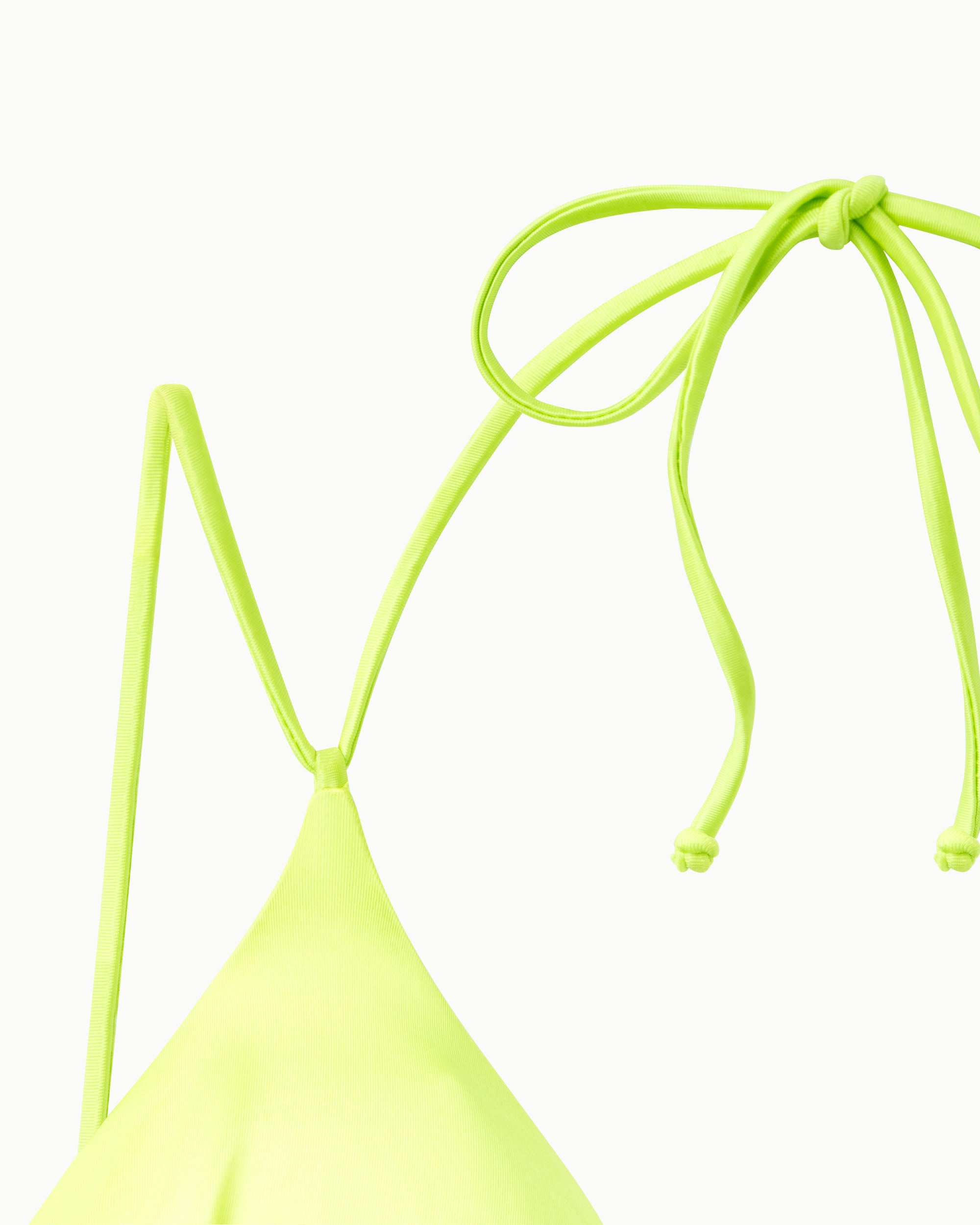 Ruched Triangle Bikini Top | Lime