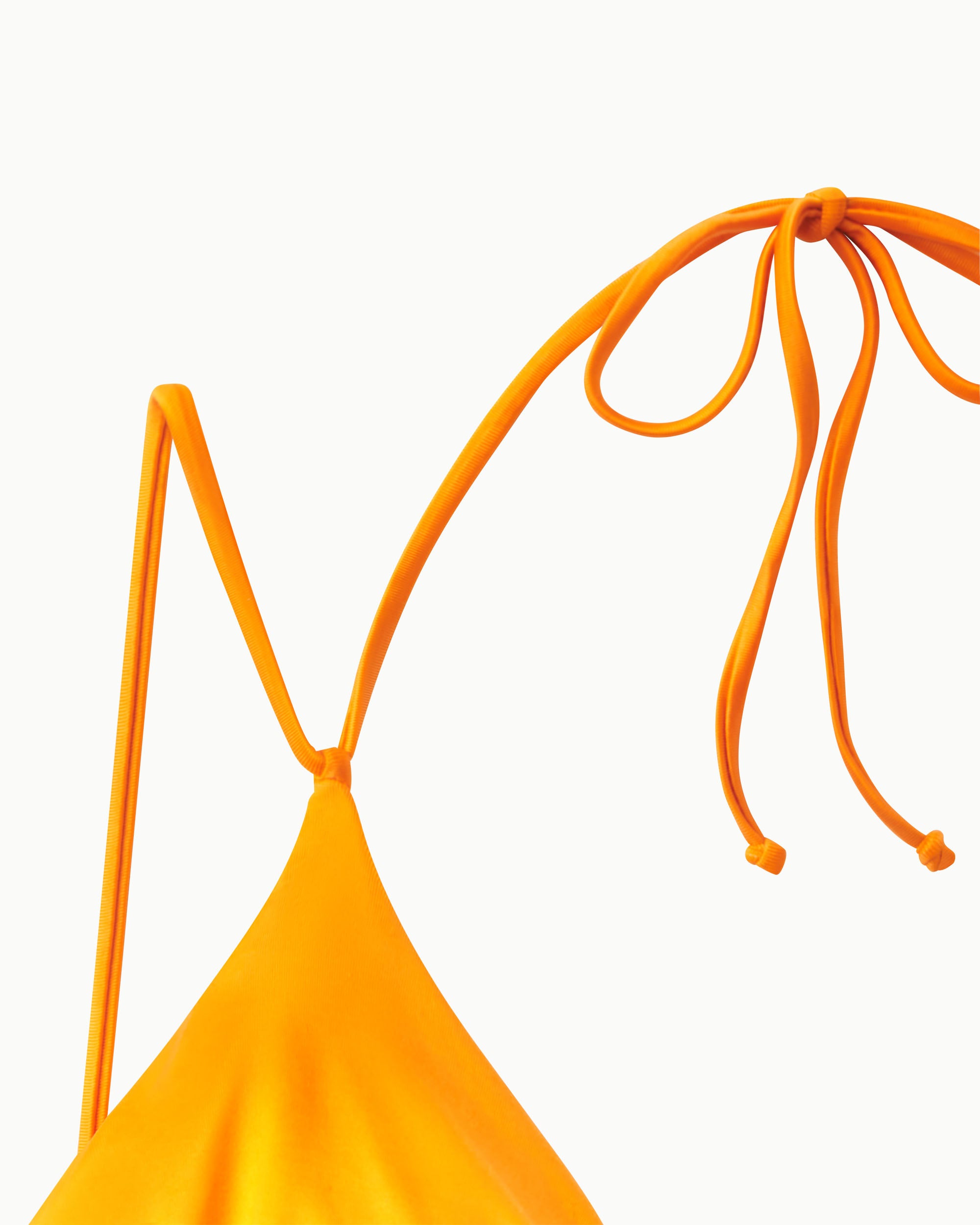 Ruched Triangle Bikini Top | Tangerine