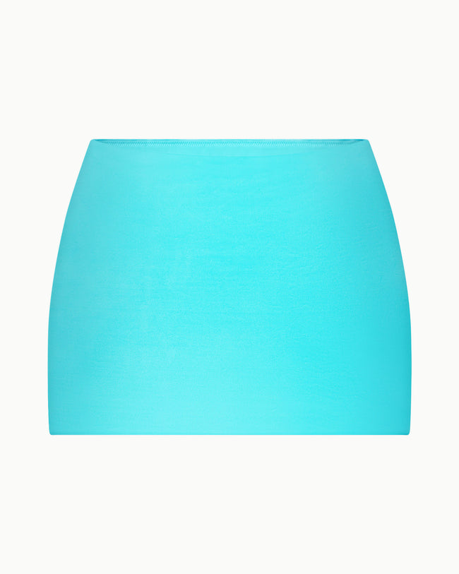 Satin Ultra Mini Swim Skirt | Aqua