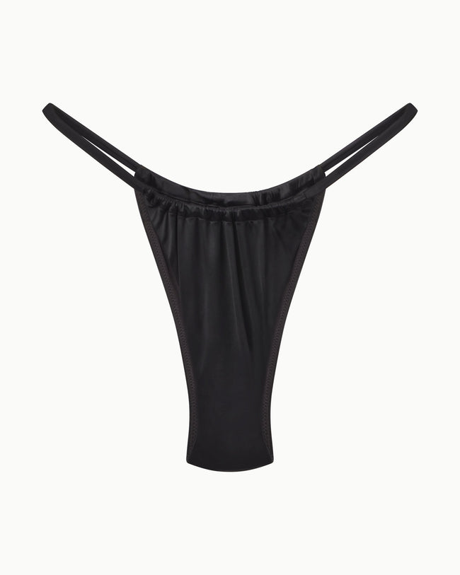 Ruched Micro Bikini Bottom | Black