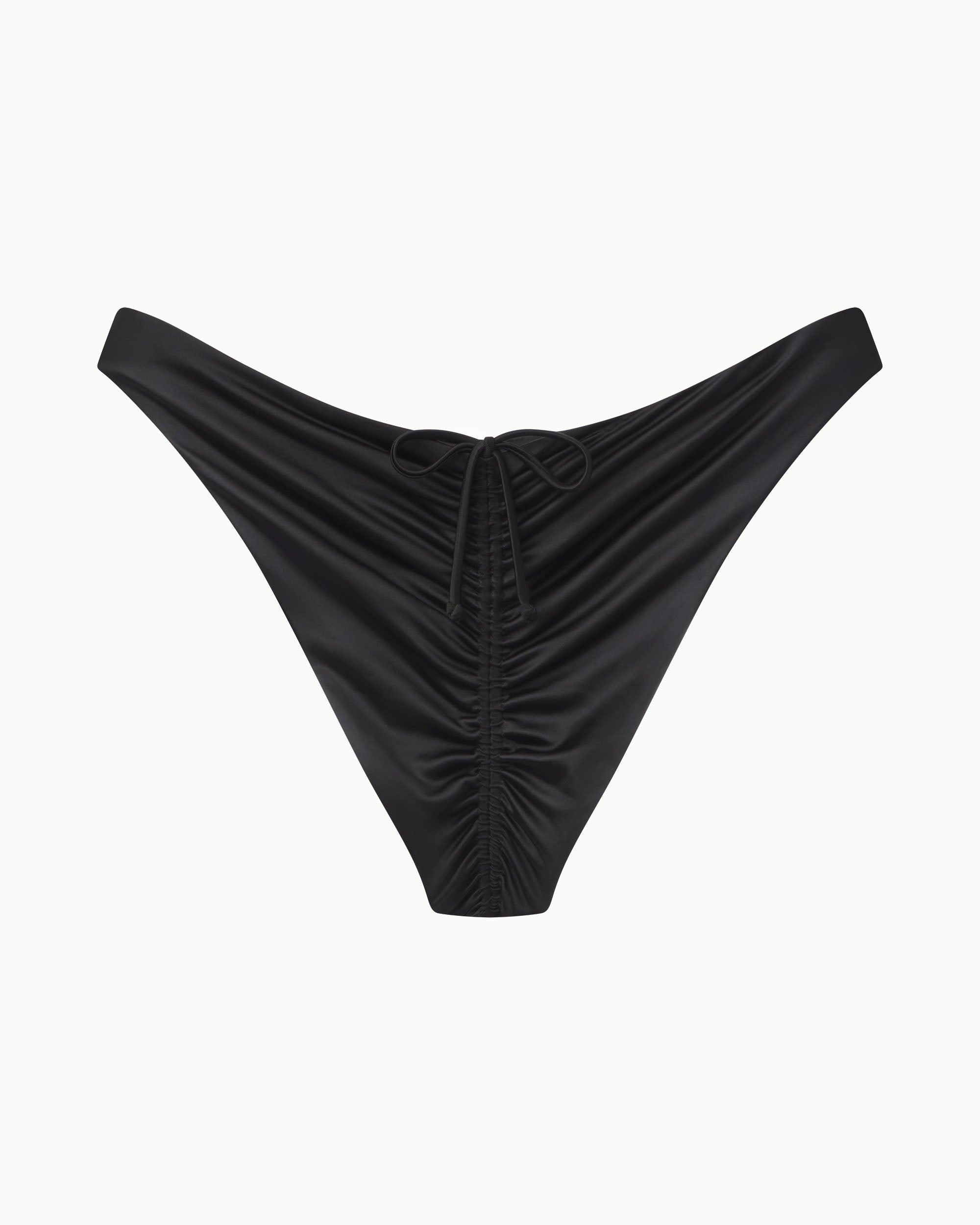 Ruched Cheeky Bikini Bottom | Black