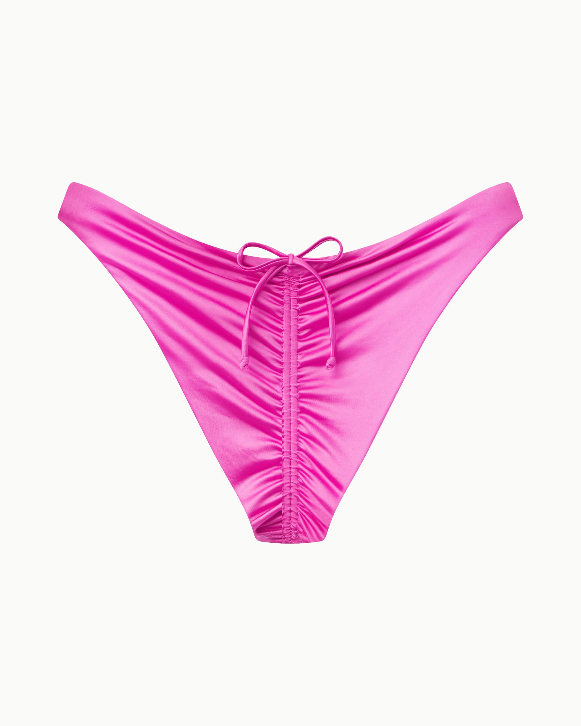 Ruched Cheeky Bikini Bottom | Candy Pink