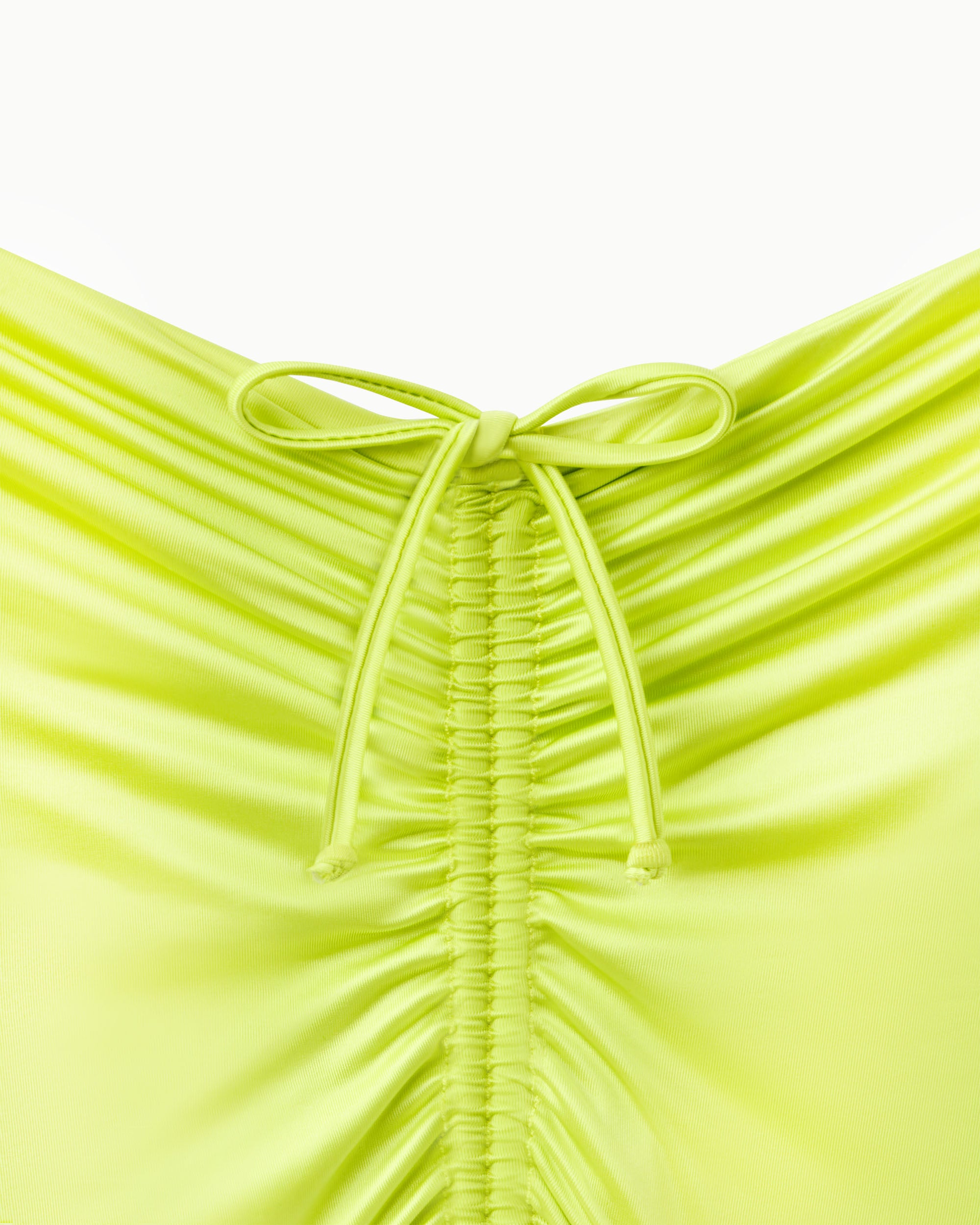 Ruched Cheeky Bikini Bottom | Lime