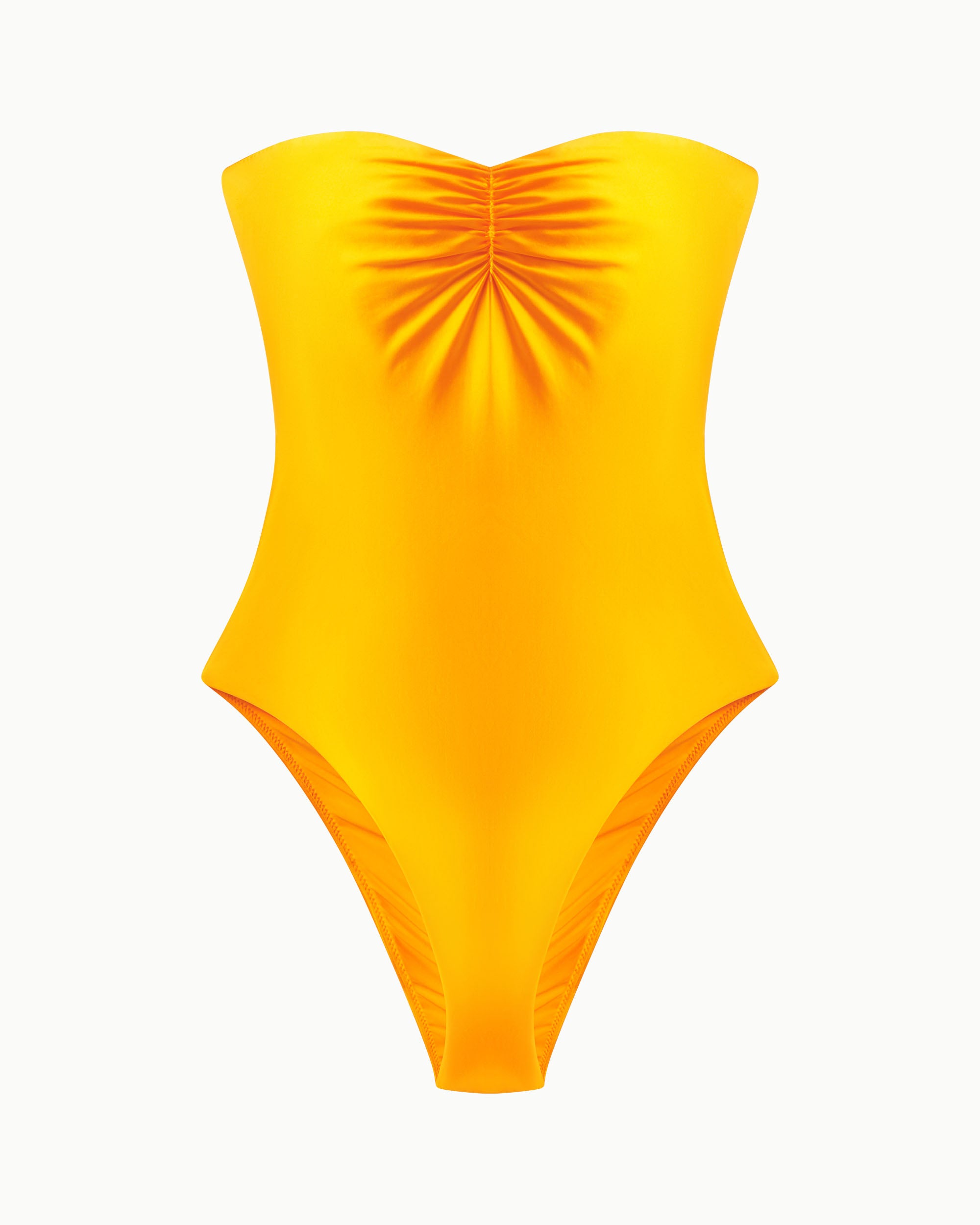 Strapless Ruched One Piece | Tangerine