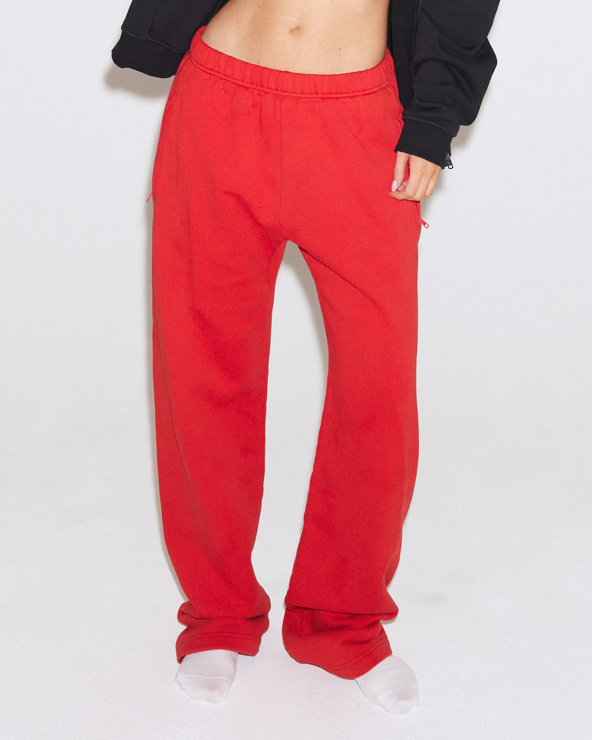 Fleece Straight Leg Pant | Red – Khy