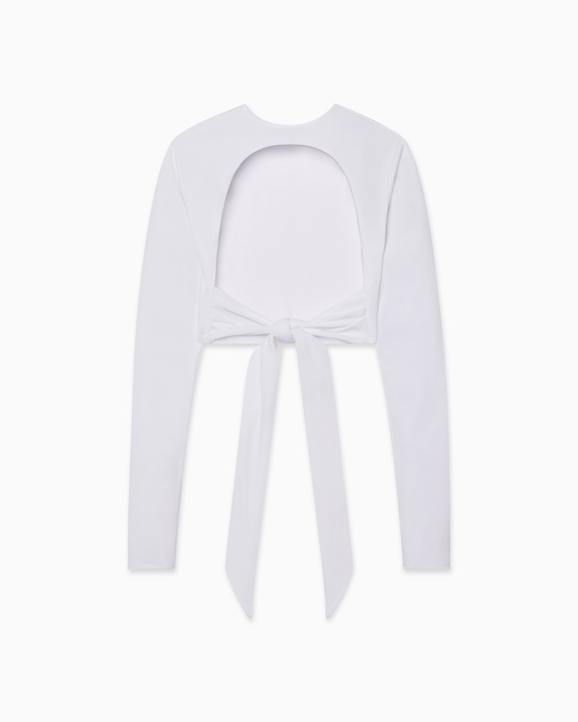 Long Sleeve Wrap Top | White