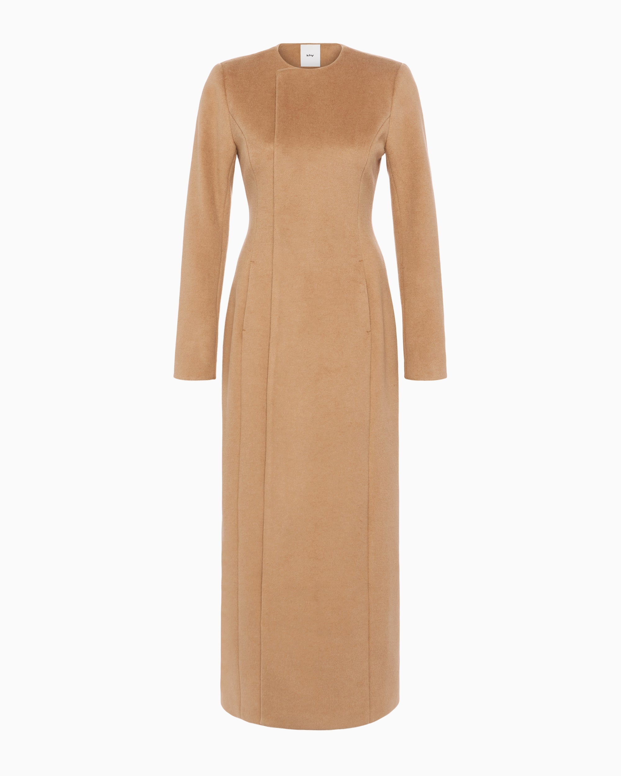 Long Tailored Coat | Camel