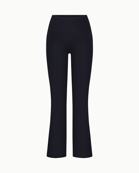 Sueded Stretch Low Rise Pant | Black