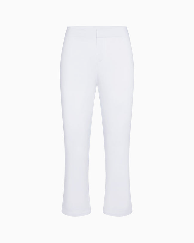 Poplin Low Rise Capri | White