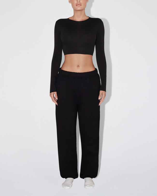 Fleece Boyfriend Jogger | Black