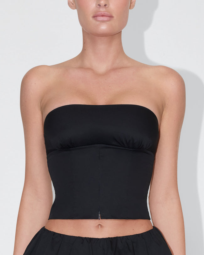 Poplin Tube Top | Black