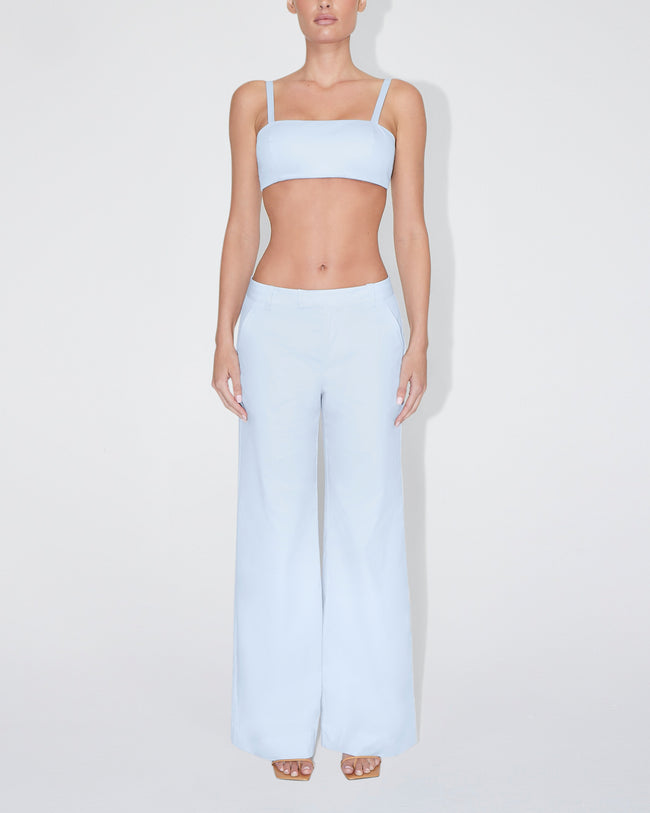 Poplin Low Rise Trouser | Ice Blue