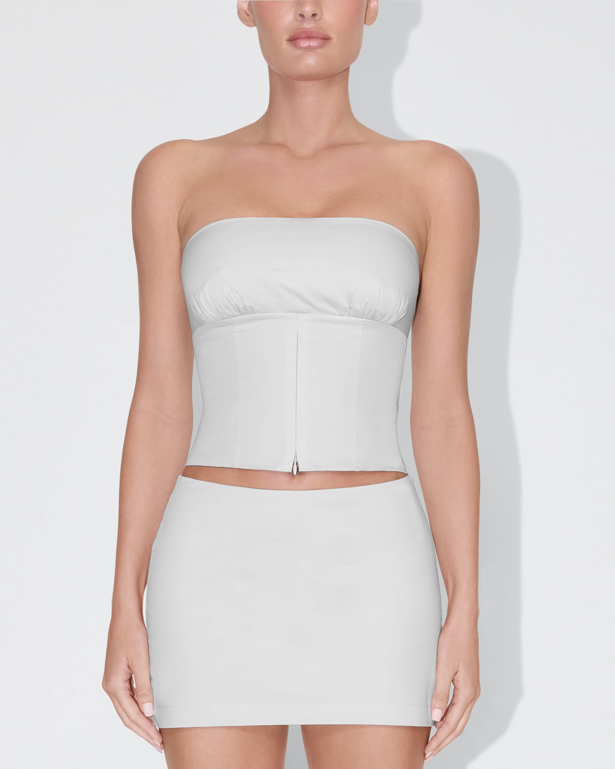 Poplin Tube Top | Light Grey