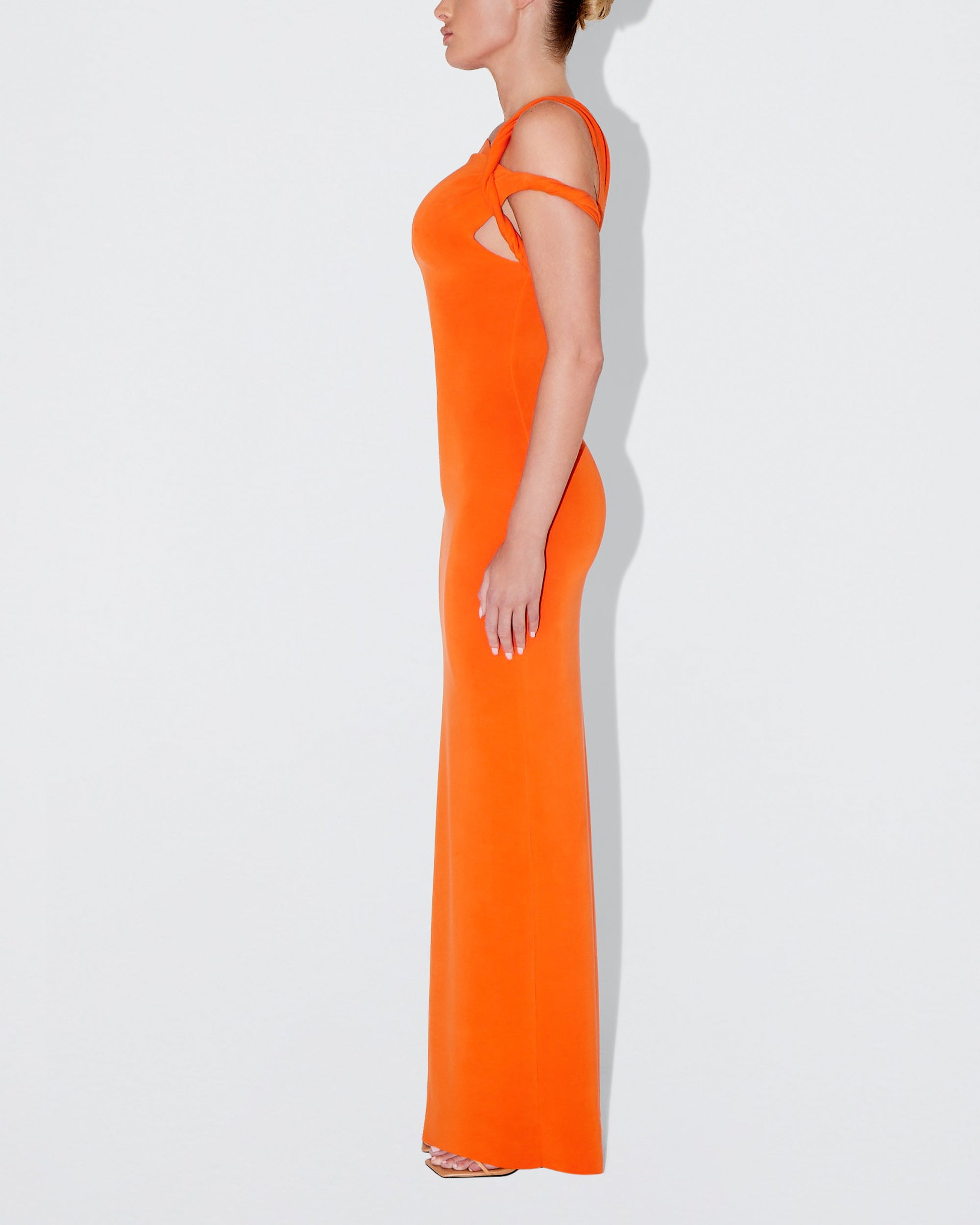 Sueded Stretch Twist Maxi Dress | Papaya