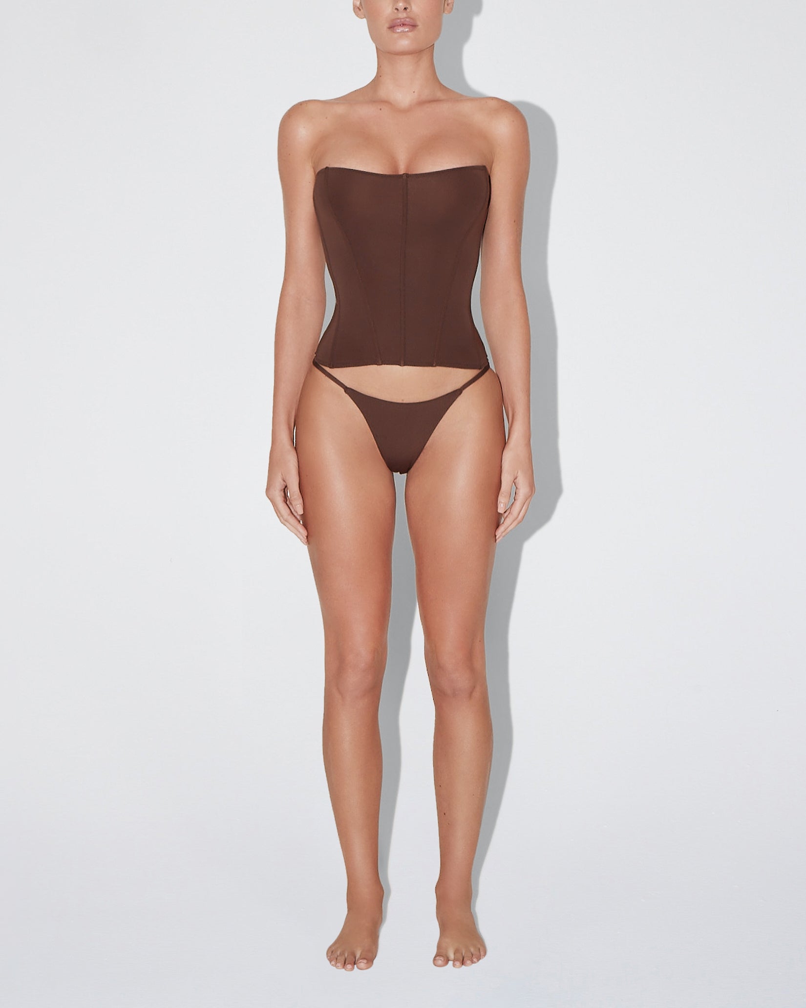 Corset Swim Top | Chocolate