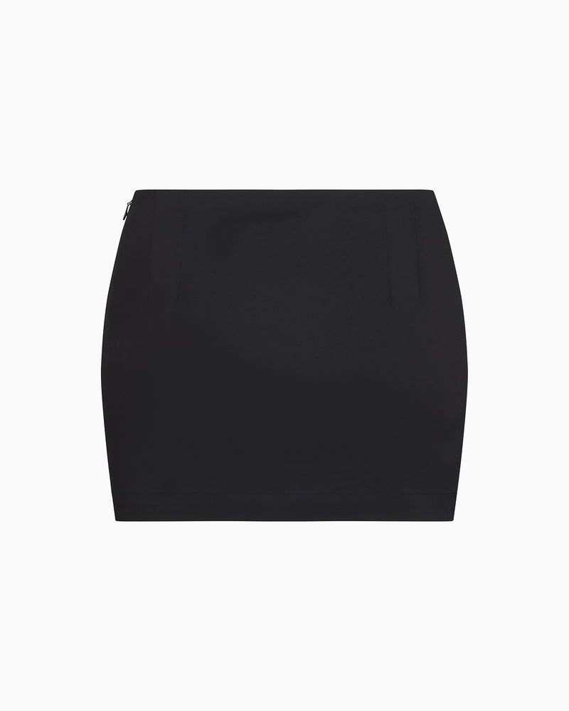 Poplin Micro Mini Skirt | Black