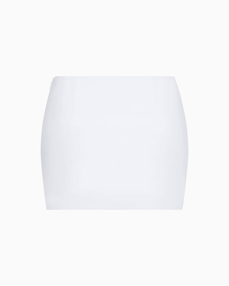 Poplin Micro Mini Skirt | White