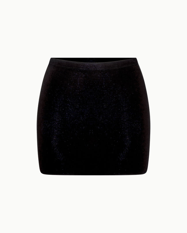 Sueded Stretch Ultra Mini Skirt | Black