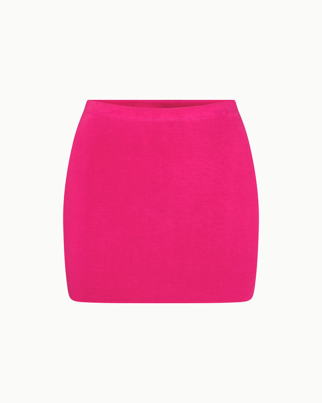 Sueded Stretch Ultra Mini Skirt | Fuchsia