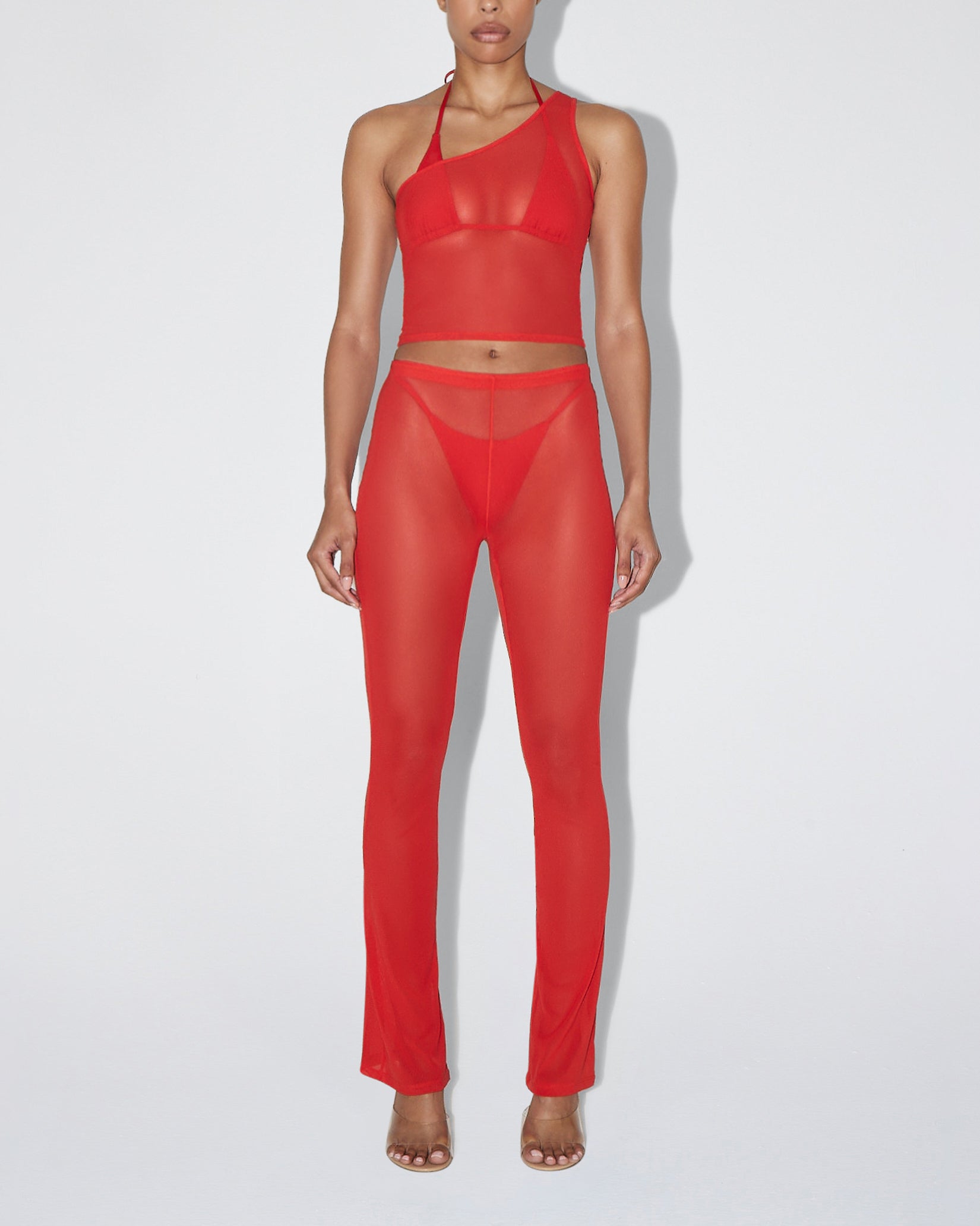 Mesh Low Rise Pant | Cherry