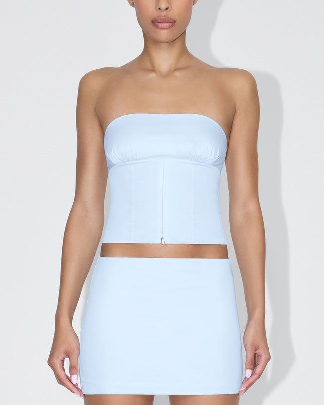 Poplin Tube Top | Ice Blue