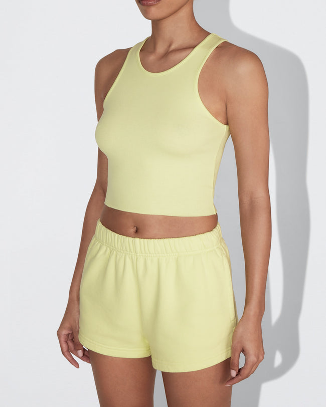 Cropped Raw Hem Rib Tank | Limoncello