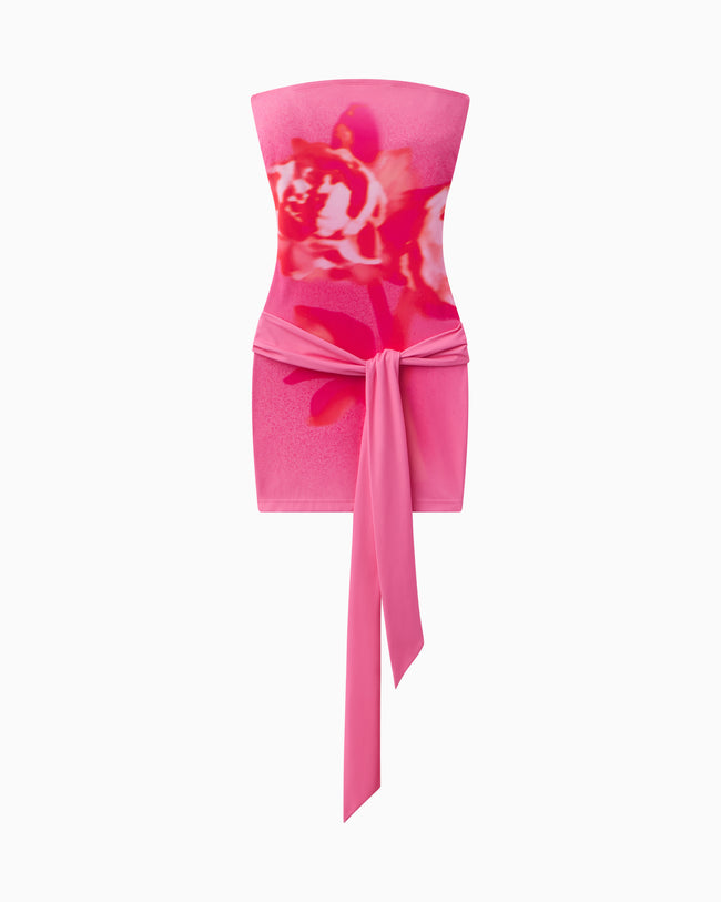 Smooth Stretch Strapless Mini Dress | Pink Peony