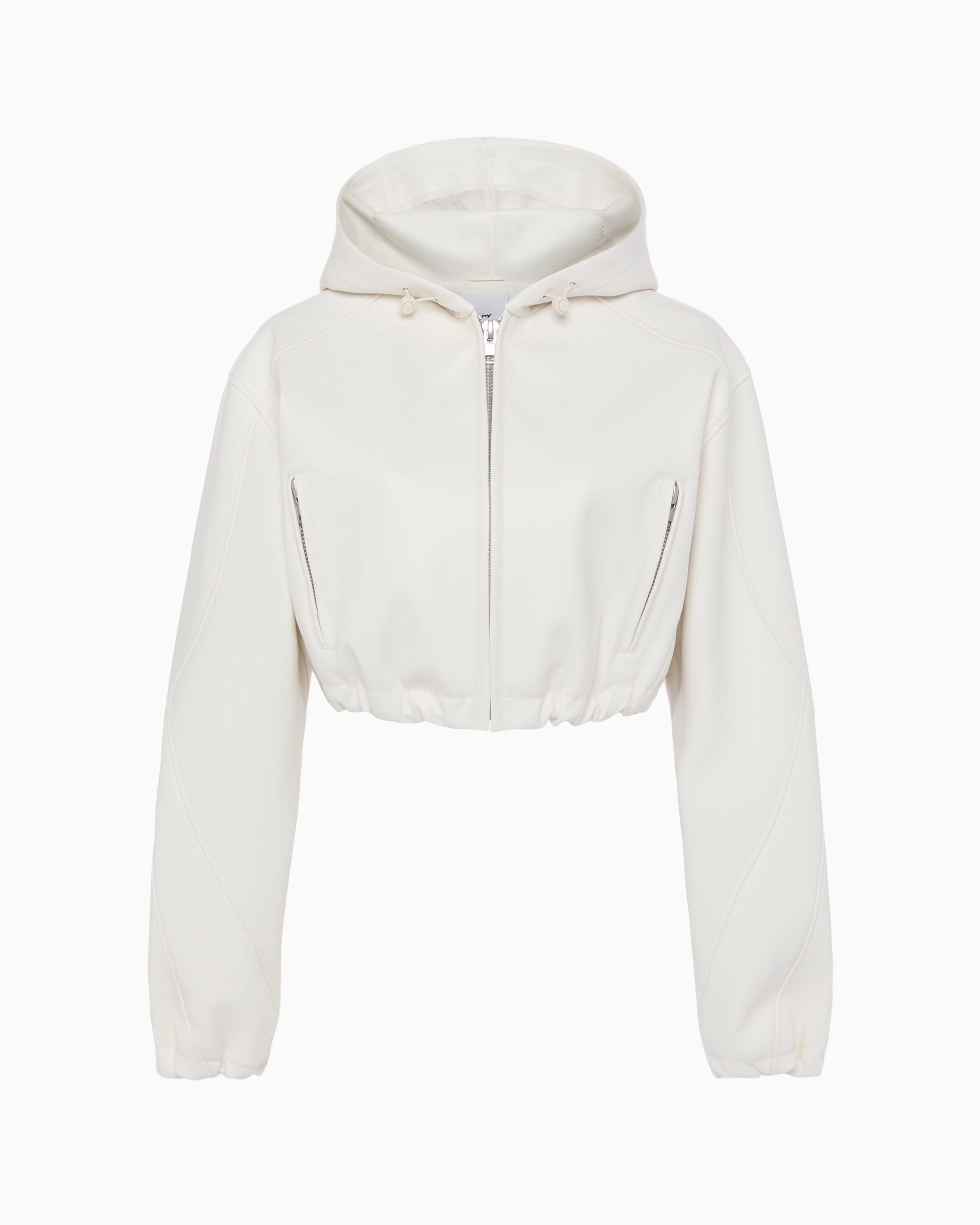 White cropped hooded jacket sale