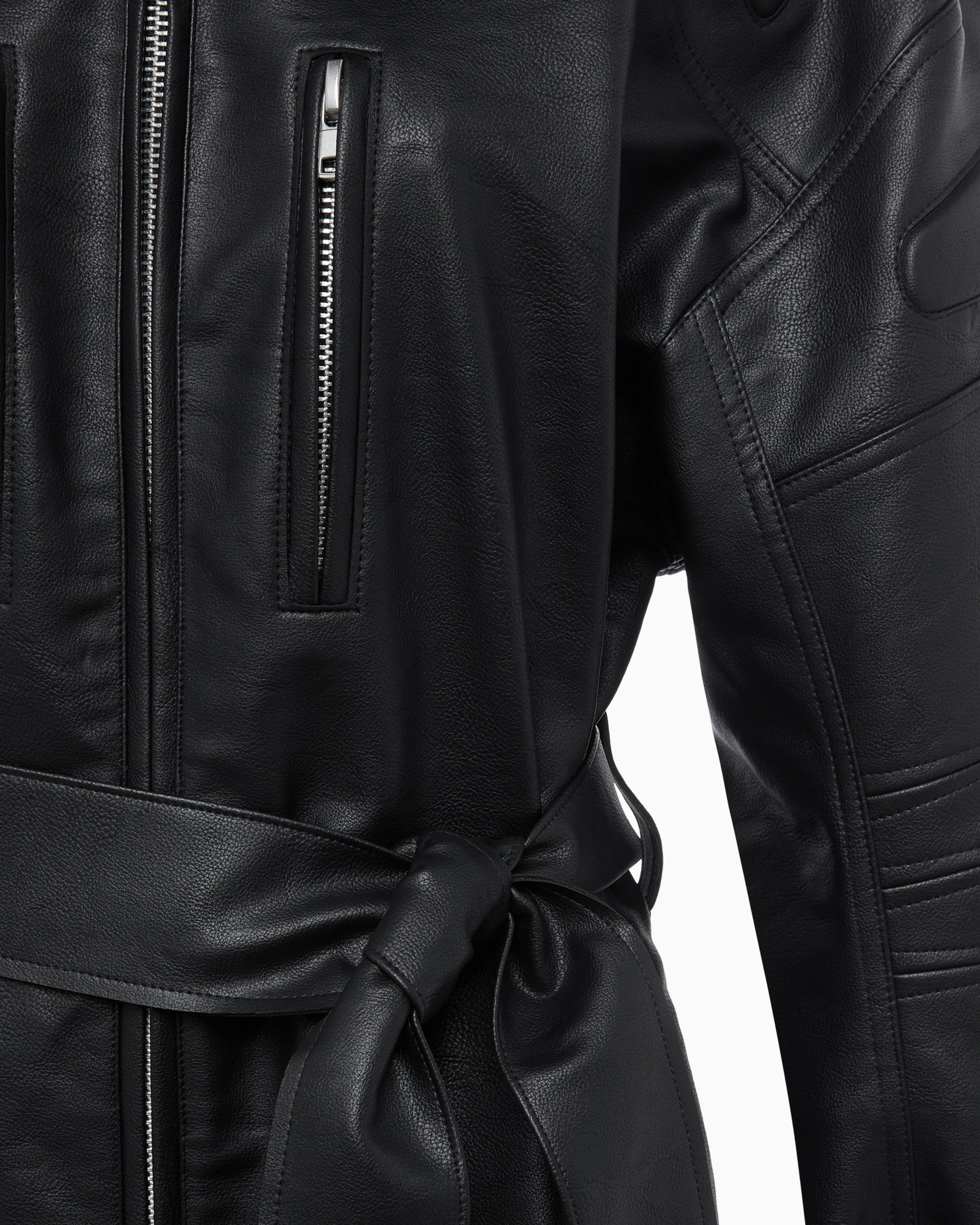 Faux Leather Trench | Black