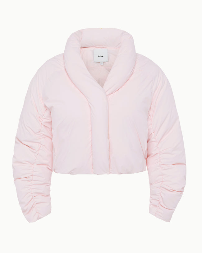 Cropped Puffer Jacket | Powder Pink