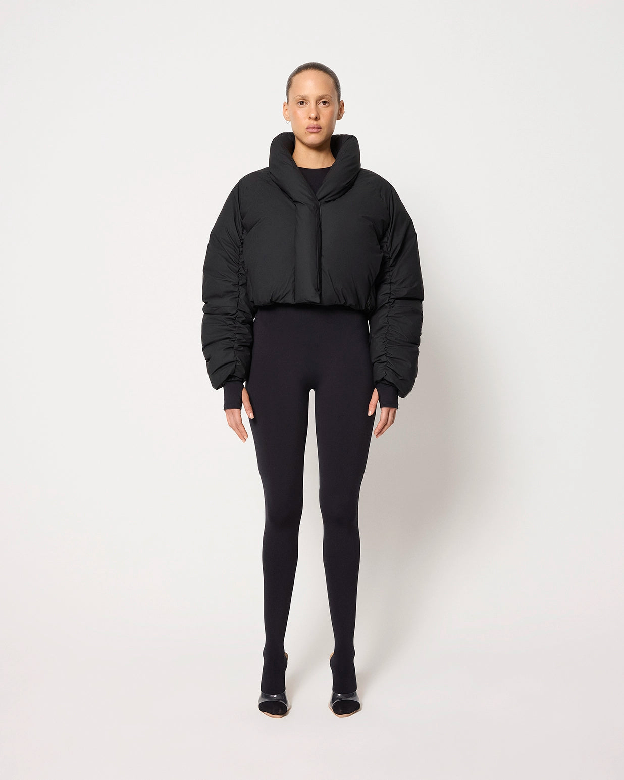 Cropped Puffer Jacket | Black