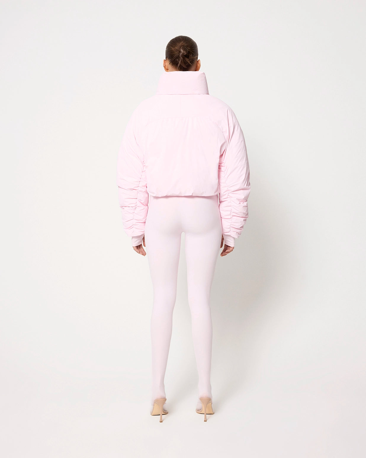 Cropped Puffer Jacket | Powder Pink