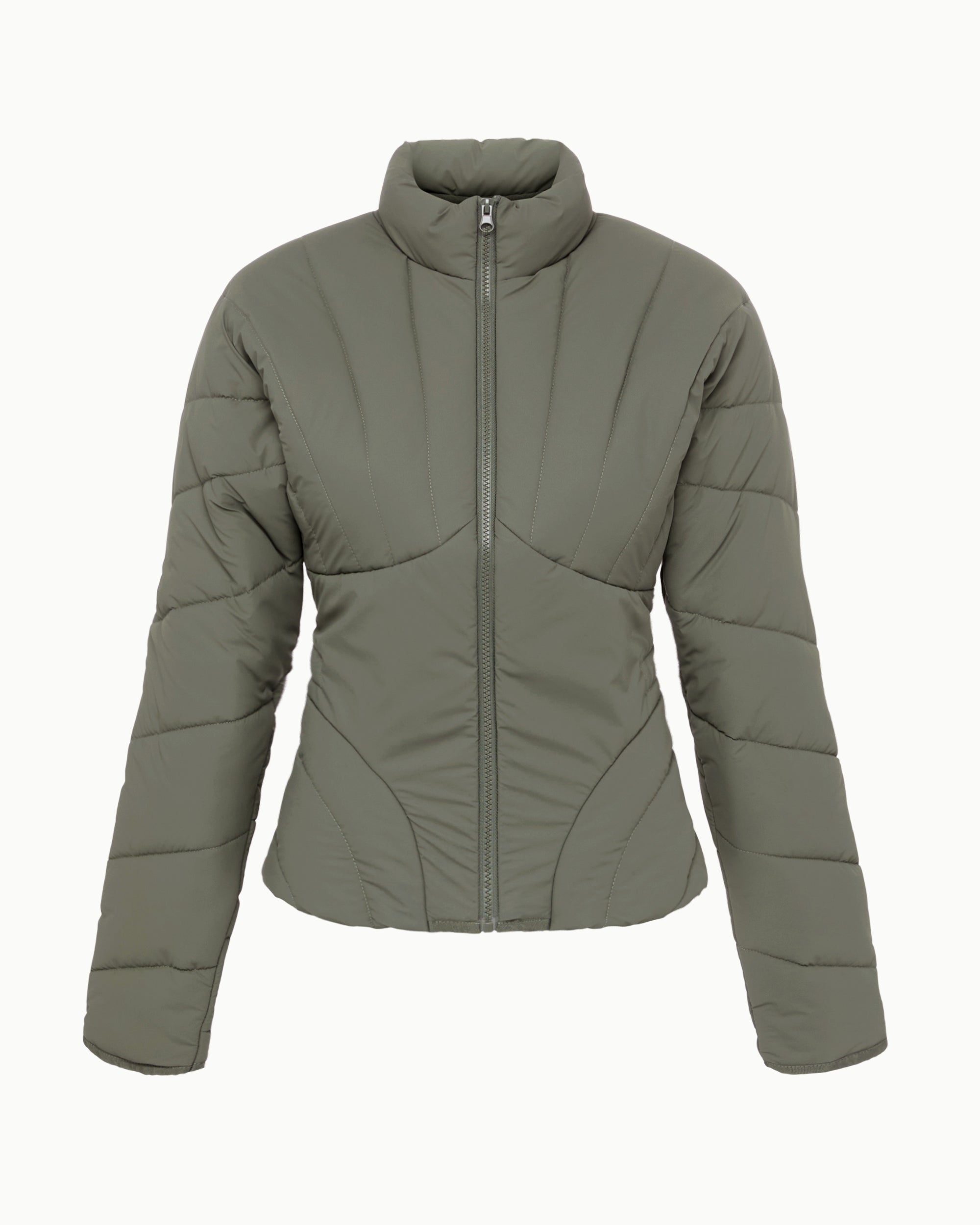 Sculpted Puffer Jacket | Dusty Olive