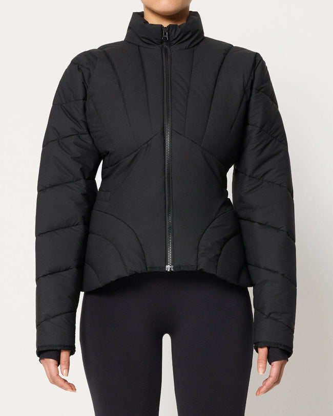 Sculpted Puffer Jacket | Black