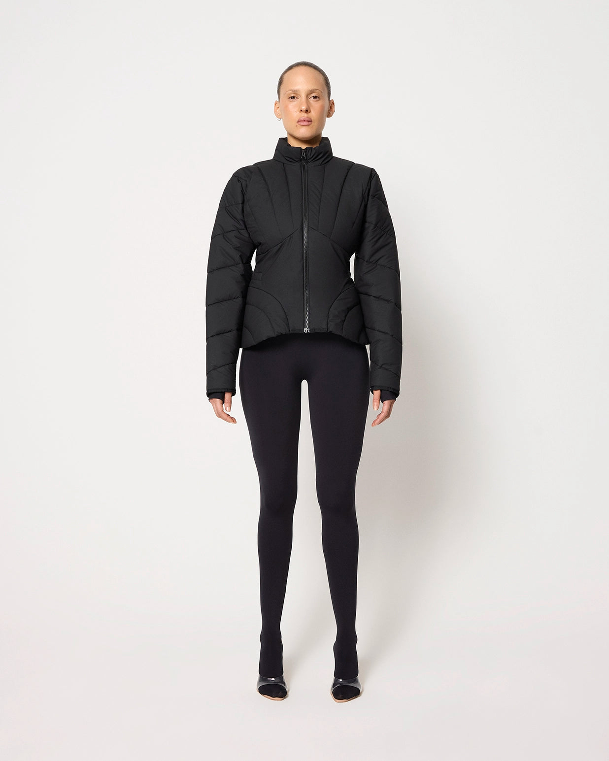 Sculpted Puffer Jacket | Black