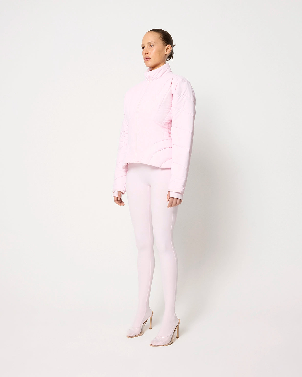 Sculpted Puffer Jacket | Powder Pink