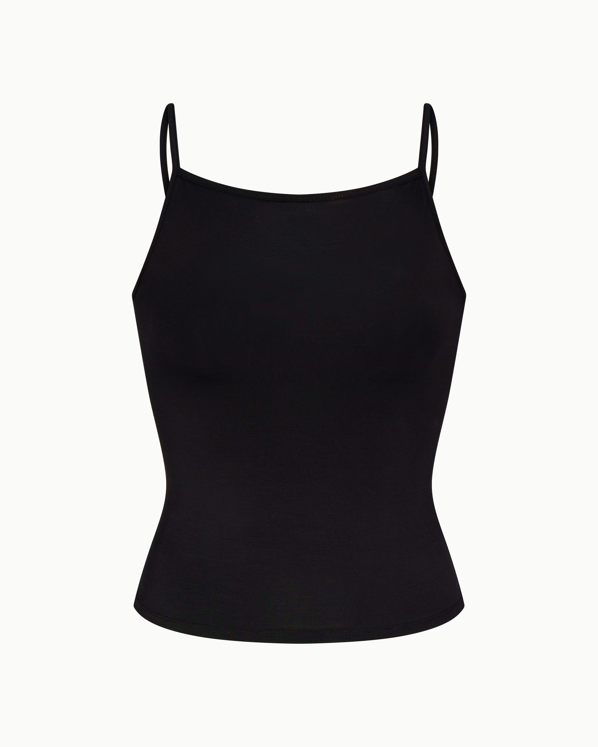 Soft Stretch High Neck Tank | Black