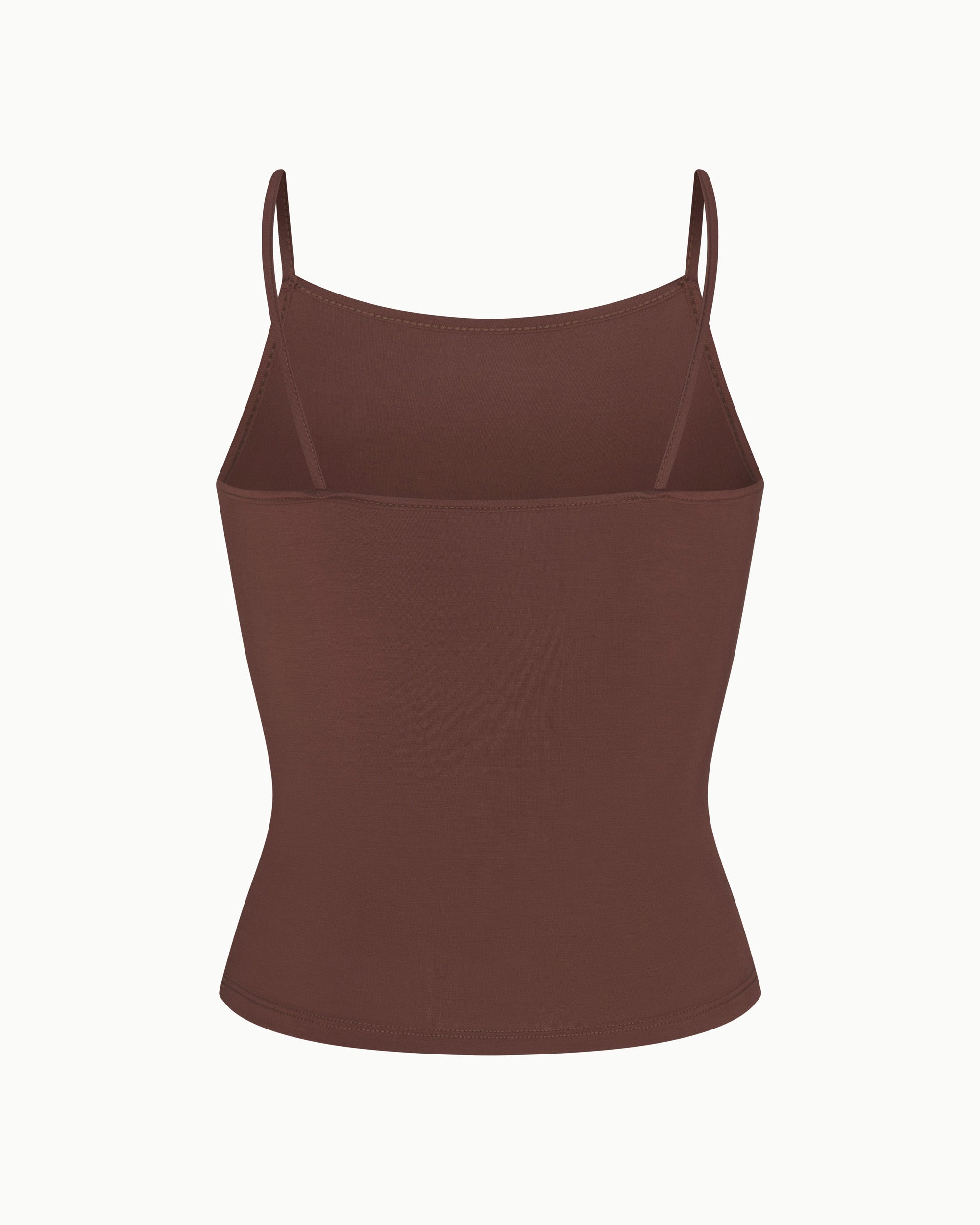 Soft Stretch High Neck Tank | Chocolate