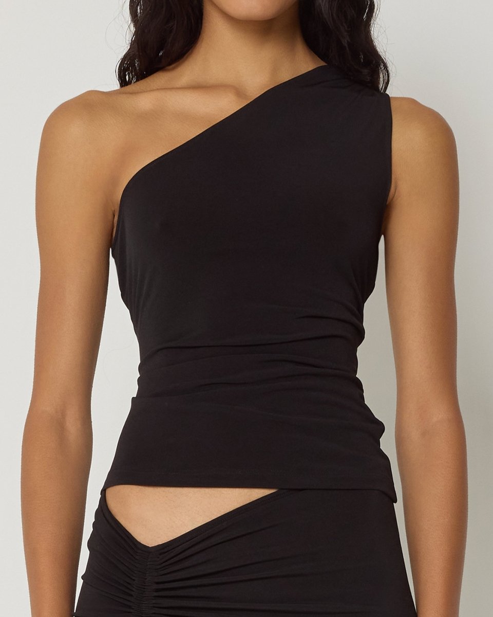 Khy by Kylie Jenner One Shoulder Cutout Tank Black