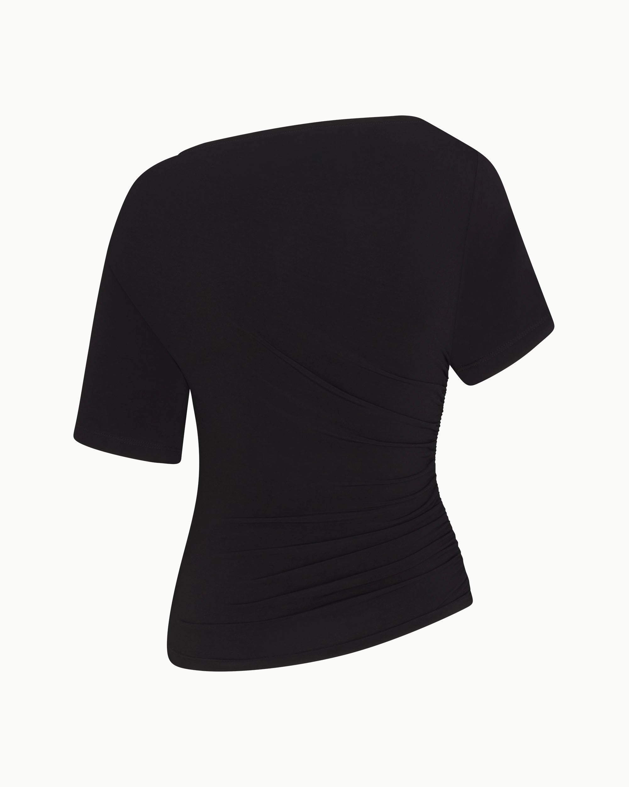 Asymmetrical Ruched Top | Black