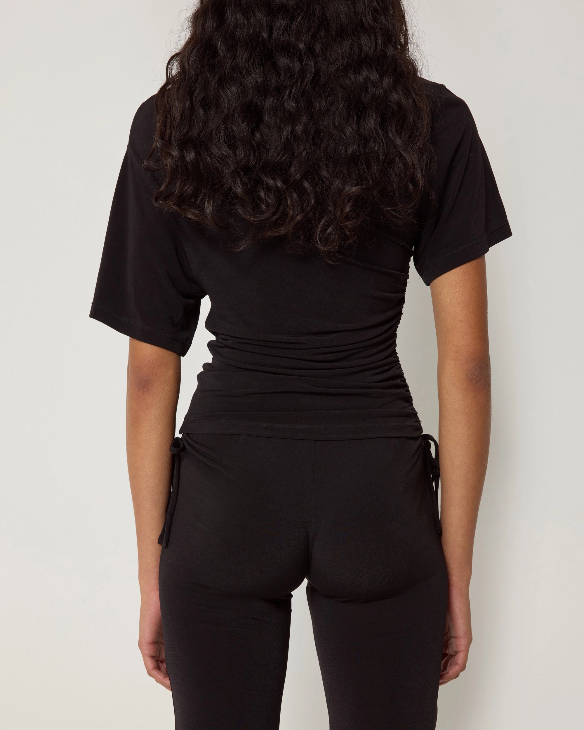 Asymmetrical Ruched Top | Black