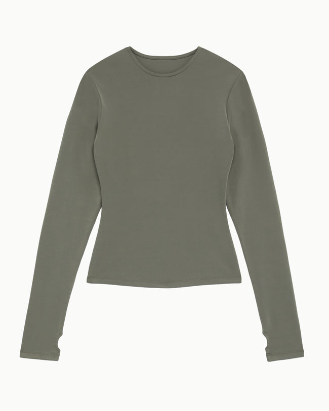 Long Sleeve Thumb Hole Tee | Dusty Olive