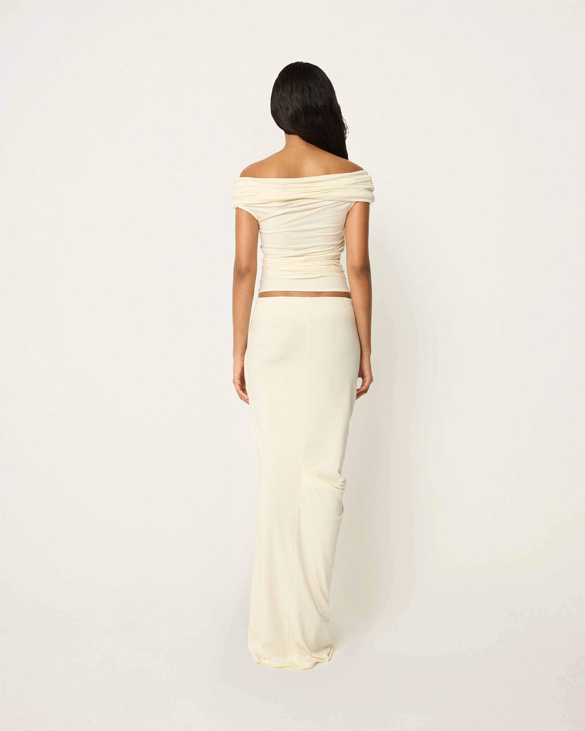 Draped Off The Shoulder Top | Warm White