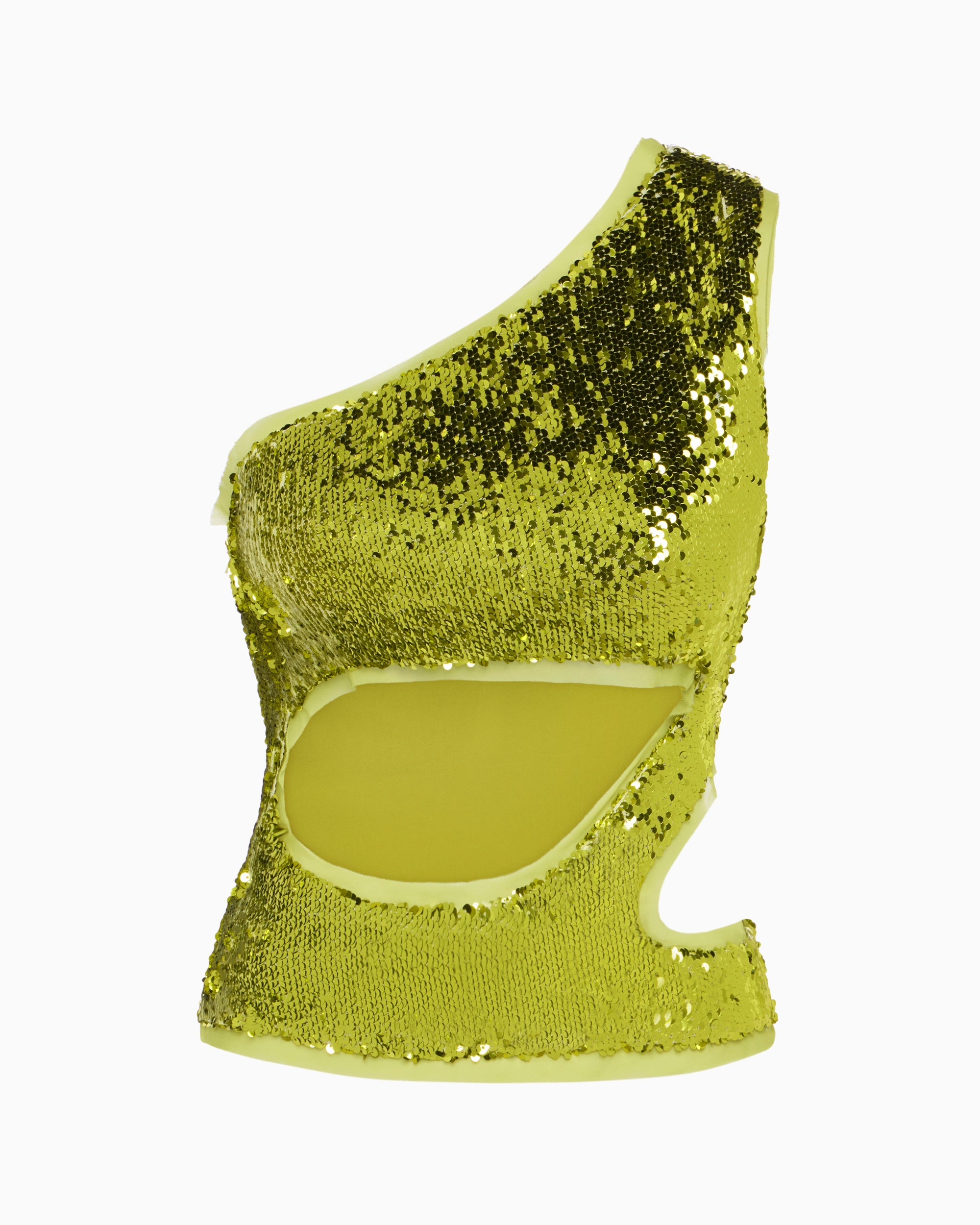 Sequin Cutout Top | Chartreuse