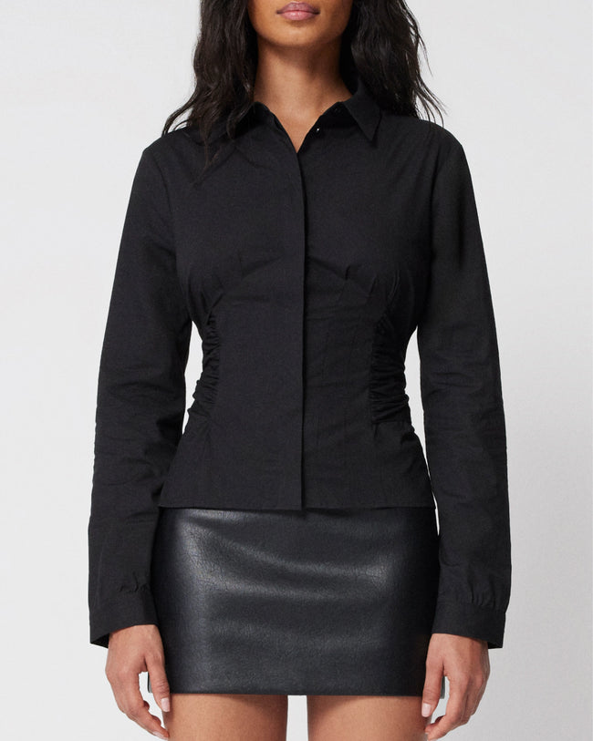 Seamed Button Down | Black