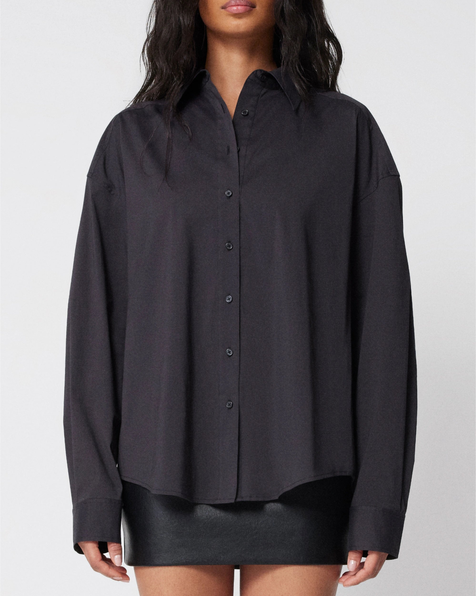 Oversized Button Down | Black