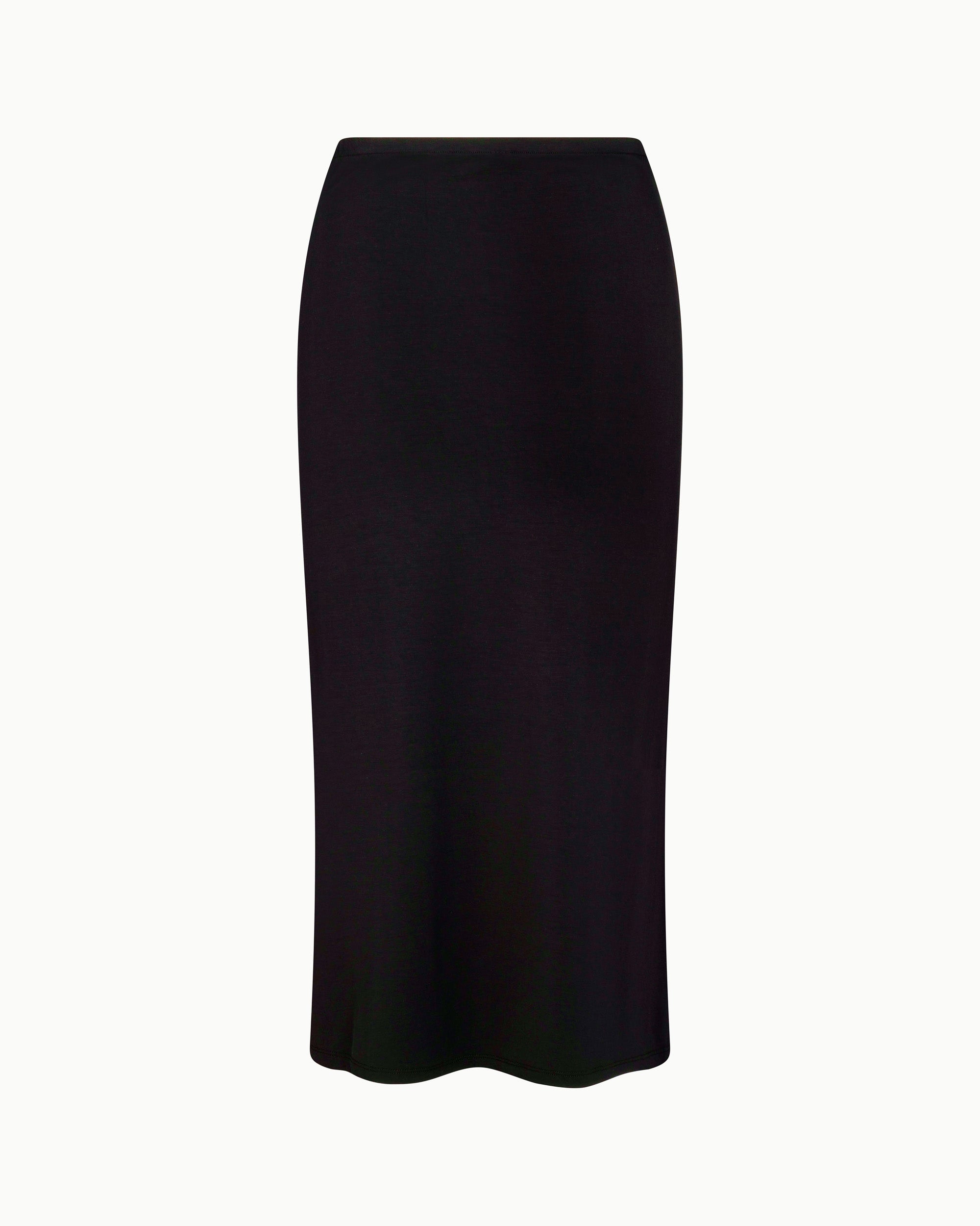 Soft Stretch Midi Skirt | Black