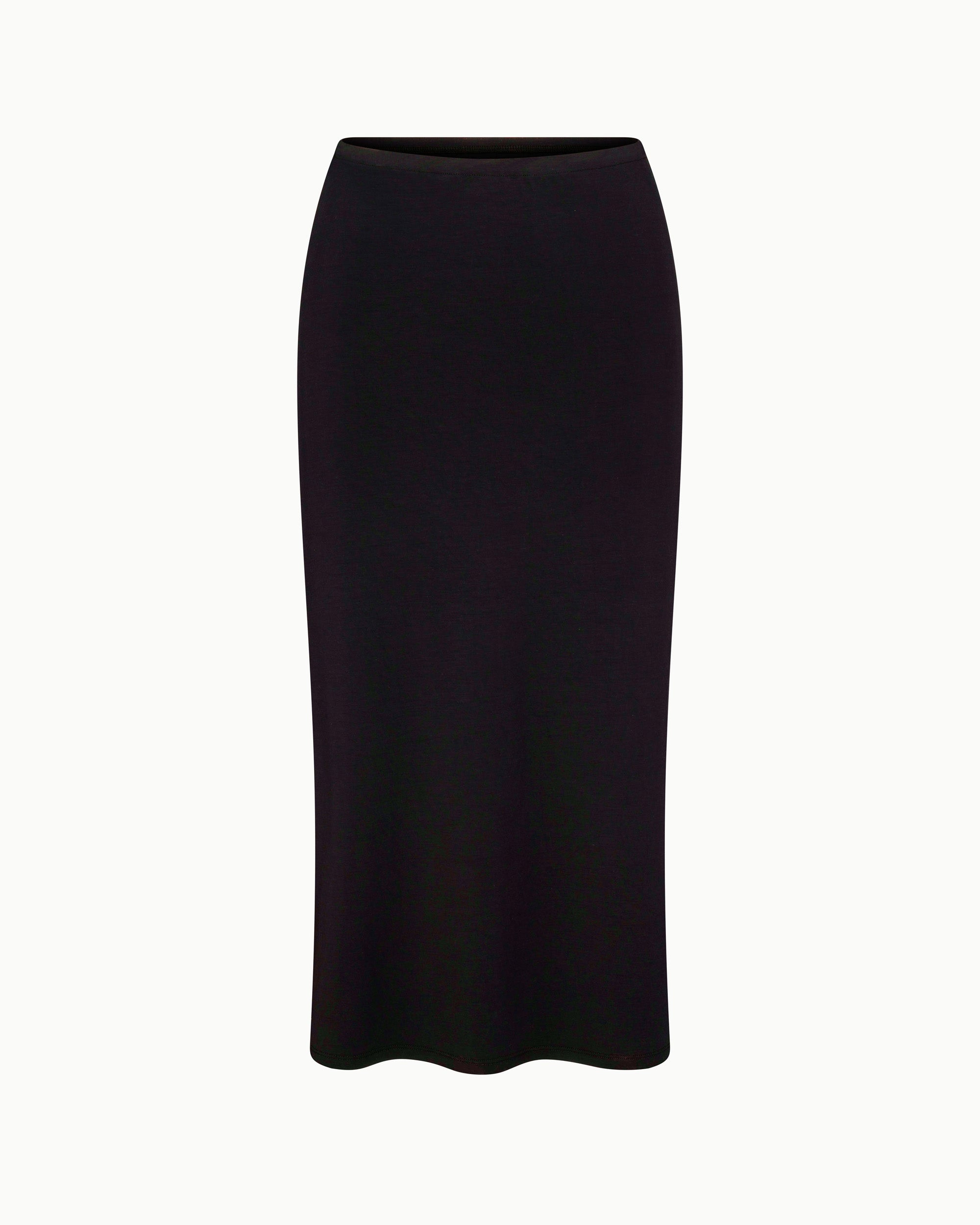 Soft Stretch Midi Skirt | Black